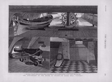 1876 - Antique Print NAVAL HMS Victory Nelson Anniversary Death Cannon (175)