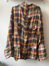 Nigel Cabourn Lybro Multi-colour Linen Hooded Jacket