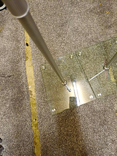 Pair silver metal floor - silver,