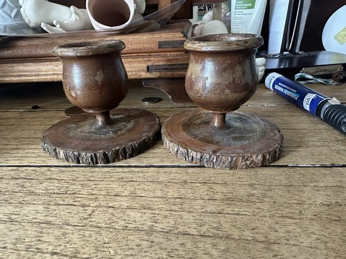 Vintage woode candles - ,