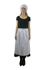 Ladies Victorian Edwardian Apron -  Maids Fancy Dress Costume Optional Mop Hat