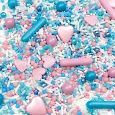 Baby shower pink blue mix baby boy girl reveal cupcake cake topper sprinkle mix