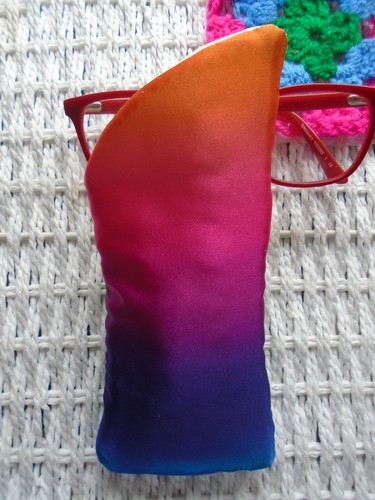 Satin rainbow glasses case - rainbow,