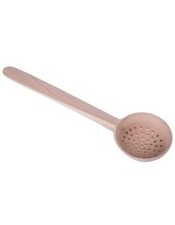 Large Wooden Strainer Ladle L45cm (17.7") Ø12cm (4.7") Slotted Skimmer Spoon