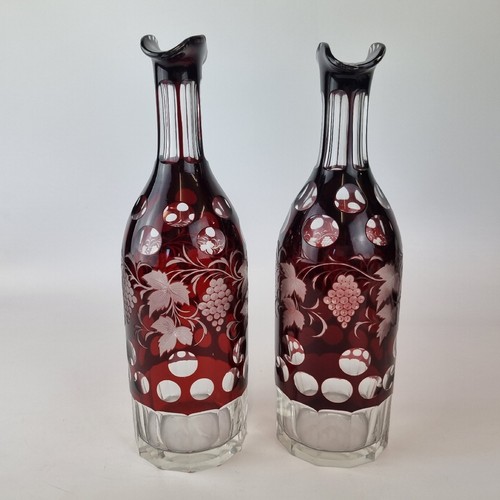 Antique pair glass decanters - antique,