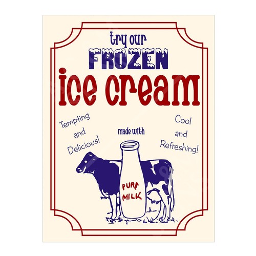Metal tin sign plaque - tin,