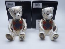 2 X ROYAL CROWN DERBY DIAMOND JUBILEE TEDDY BEAR PAPERWEIGHTS