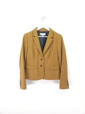 Hobbs Hackness Jacket Size 14 Mustard Moon Tweed Wool Blazer Tailored Preppy