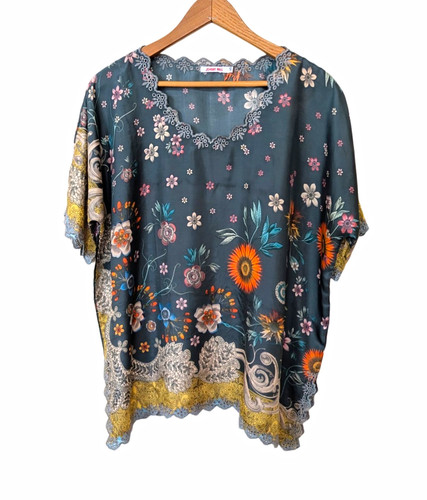 Johnny was floral tunic - was, blouse