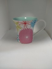 Portmerion Crazy Daisy Mug retired pattern fluted  vgc pink aqua gift Christmas