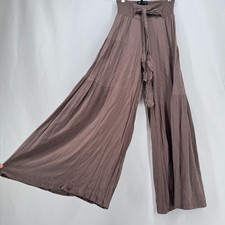 Brown Boho Tiered Wide Leg