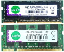 2GB DDR2 RAM SODIMM Laptop Notebook Memory (PC2-5300 667MHz) (PC2-6400 800MHz)