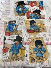 Paddington Bear Vintage Fabric Scrap Pack X 6 Paddington Bears