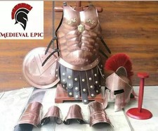 Knight Spartan Armor Muscle Jacket With 300 Helmet Shield & Leg Guard Costum