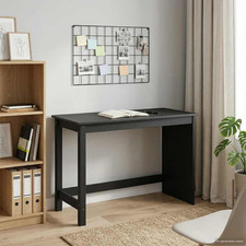 Writing Desk Black Solid Pine