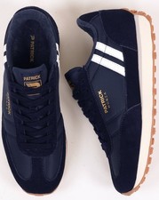 Patrick Monza Mens Navy Blue Lace Up Suede Casual Walking Trainers Terrace Shoes