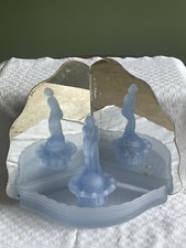 Extremely Rare Müller & Co 'September Morn' Art Deco Glass Lady Figurine + Bowl