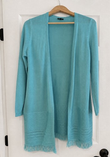 Talbots turquoise open front - talbots,