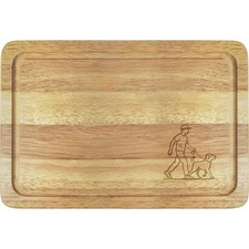 'Man And Dog Walking' Wooden