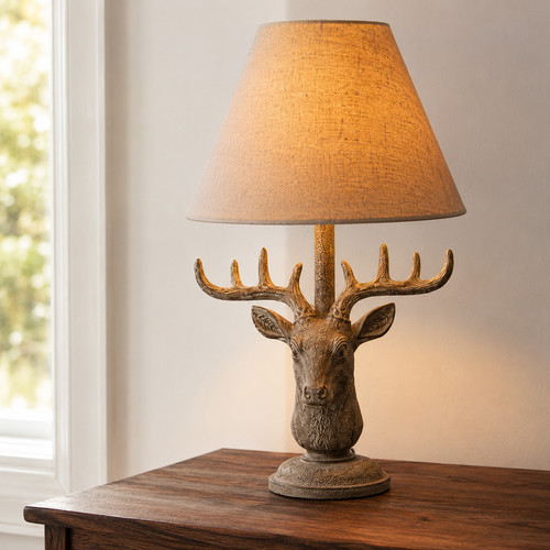Stonewashed stag head table - stag,