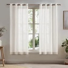 Deconovo Premium Linen Look Voile Net Curtains for Windows
