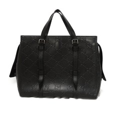 Gucci GG Embossed Punching Tote Bag Shoulder Double G Black 625774 Men's