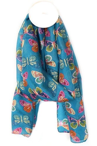 Pom blue silk scarf - blue, colourful