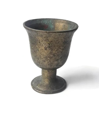 Antique heavy brass mortar - antique, 5"