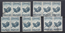 1952 Papua New Guinea PNG 2/- Blue Masks & Spears Used  Pairs & Strips 12 Stamps