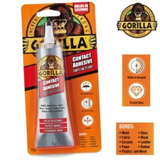 Gorilla Contact Adhesive Clear Glue Waterproof Bond Wood Glass Fabric Plastic