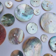 LUXURY MOTHER OF PEARL BUTTONS -10mm,15mm, 18mm, 20mm, 25mm, 30mm-NATURAL, SHELL