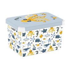 Deco Stockholm Large Ocean Animals Storage Container with Lid Multi Colored