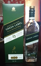 2x EMPTY JOHNNIE WALKER GREEN Label Empty BOTTLES & BOX! Great Condition EMPTY