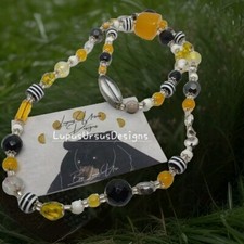 Bumble Bee Glass Beaded Necklace (Design 2)