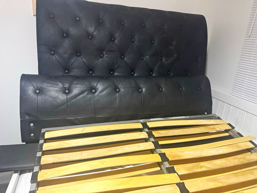 Black faux leather - faux,