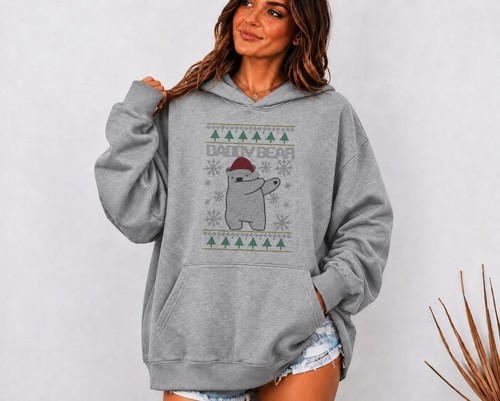 Christmas polar bear hoodie - christmas,