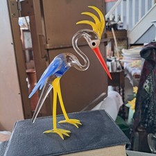 Vintage Glass Stork Ornament