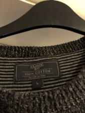 Man’s Atlantic Bay Grey 100% Cotton Round Necked Jumper size L