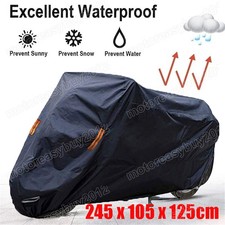 Waterproof Motorcycle Rain Cover Motorbike Scooter Bike Cover Blac  XL