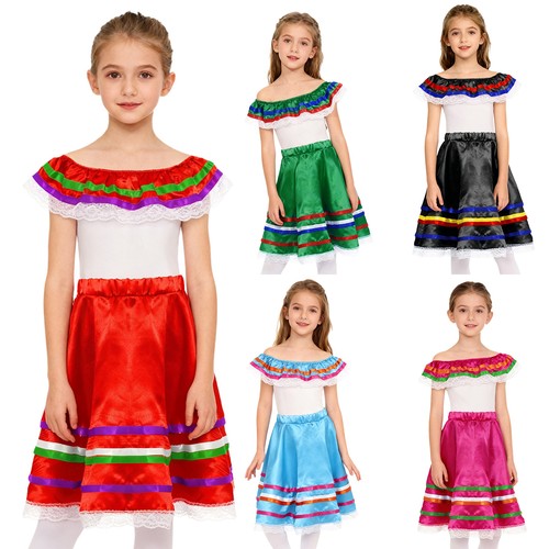 Girls 2pcs mexican outfit off - girls,
