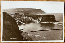 Staithes View Of Town & Harbour Whitby Excel Series Real Photo Vintage Postcard