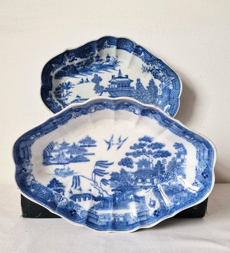 Pair fluted antique pearlware - antique,