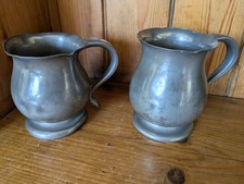 Antique Pewter Tankards x set