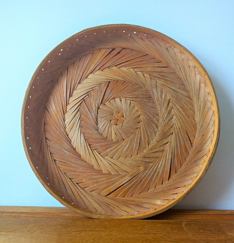 Round handwoven natural rustic - natural,