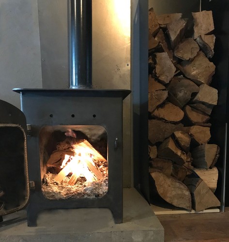 Woodburning stove shed - shed, wood