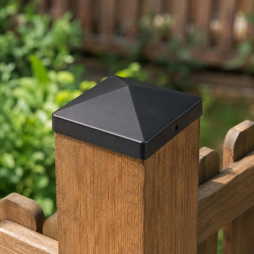 10x black fence post caps - black, 4x4