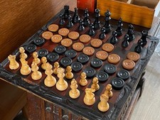 Antique-Vintage Chess & Draughts Sets & Hand Built Wood Chess Board