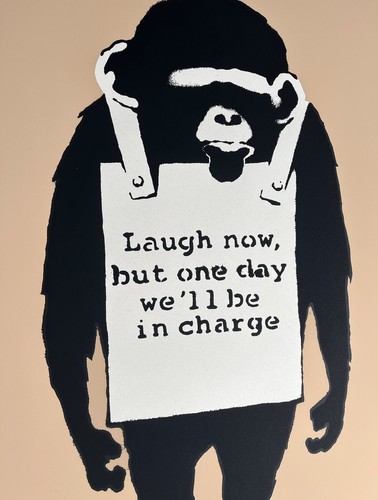 Banksy laugh now - now, signed
