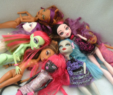 Monster High 8 dolls -tlc MESSY BUNDLE with faults for OOAK spares repairs craft
