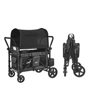 VEVOR Wagon Stroller for 4 Kids Push Pull Quad Collapsible Stroller for Camping